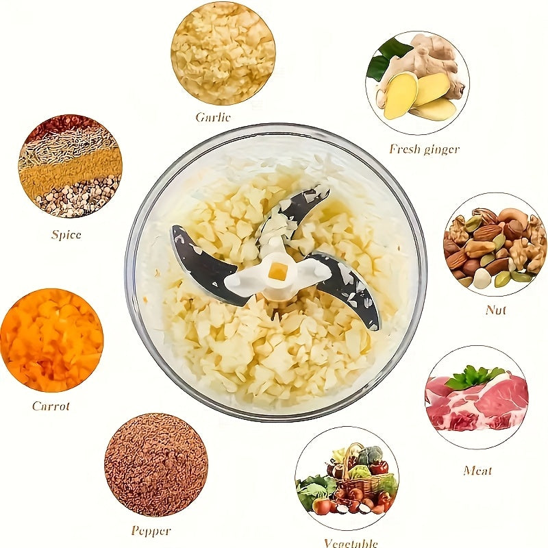 Manual Garlic Press and Vegetable Chopper - Compact, Multiuse, Easy Clean