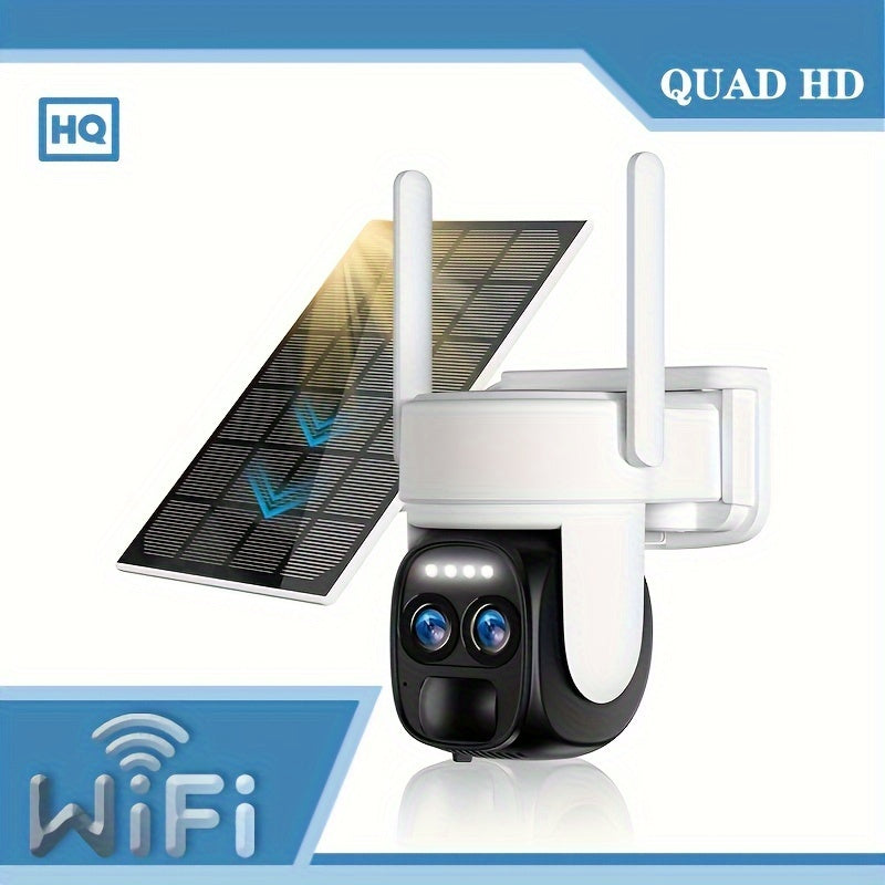 Wireless Outdoor Security Camera with Dual-Lens 8X Zoom 360° Pan-Tilt Night Vision