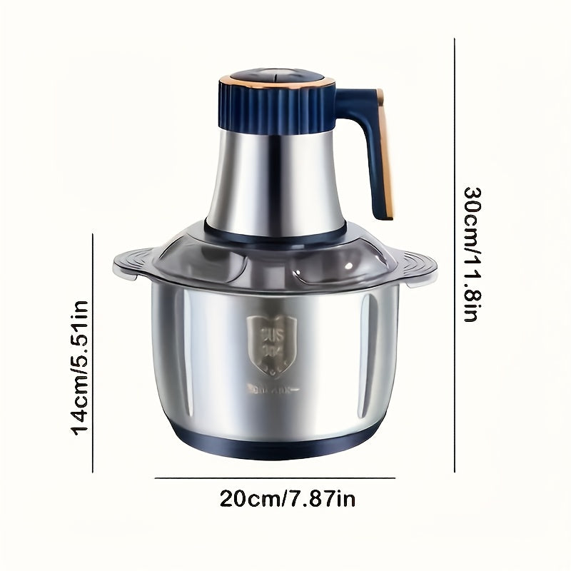 5L Stainless Steel Food Processor with 6 Knife System Fast Meat Grinder Vegetable Chopper 5 Speeds