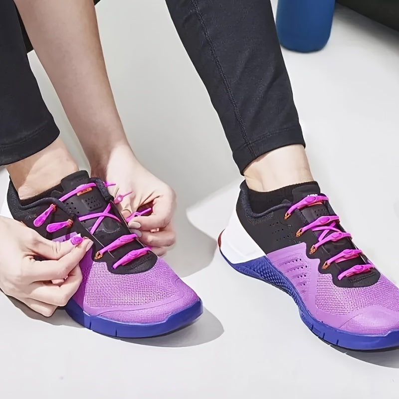 12 Pcs Colorful Elastic Shoe Laces for Casual Sneakers Easy to Replace