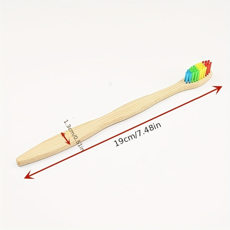 10 Packs Bamboo Toothbrushes for Adults Soft Nylon Bristles Full-Size Head