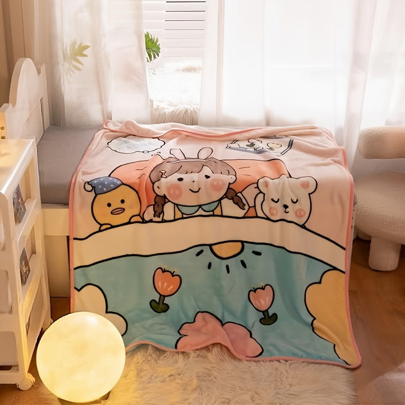 Плед из фланели с динозавром 145x100 см Мягкий уютный для дивана, кровати, путешествий, подарок