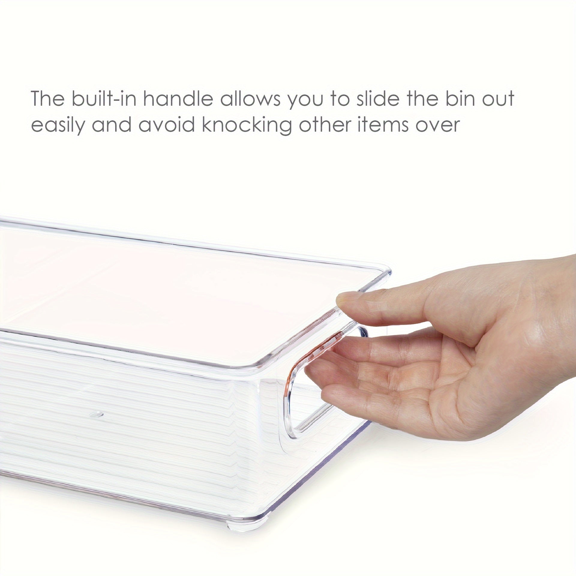 6-Piece Transparent Refrigerator Organizer Bins for Food Storage in Fridge Freezer Pantry and Kitchen Cabinets