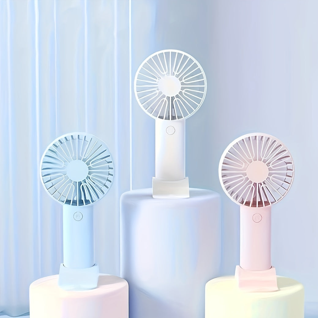 Rechargeable Handheld Fan with Phone Holder, Compact, USB Charging, Multiple Colors