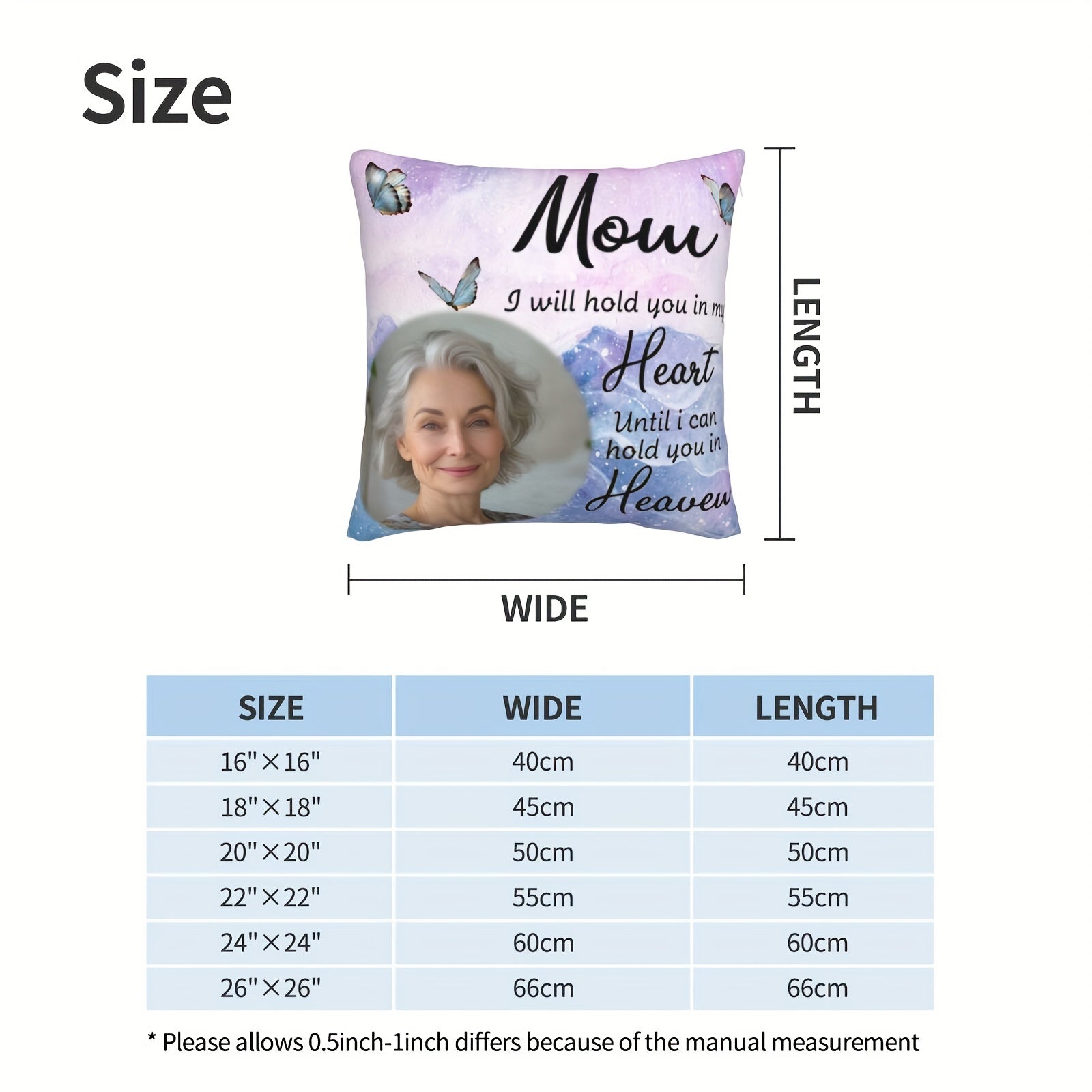 Personalized Heartfelt Photo Pillowcase for Mom with Loving Message 14+ Plush Cover