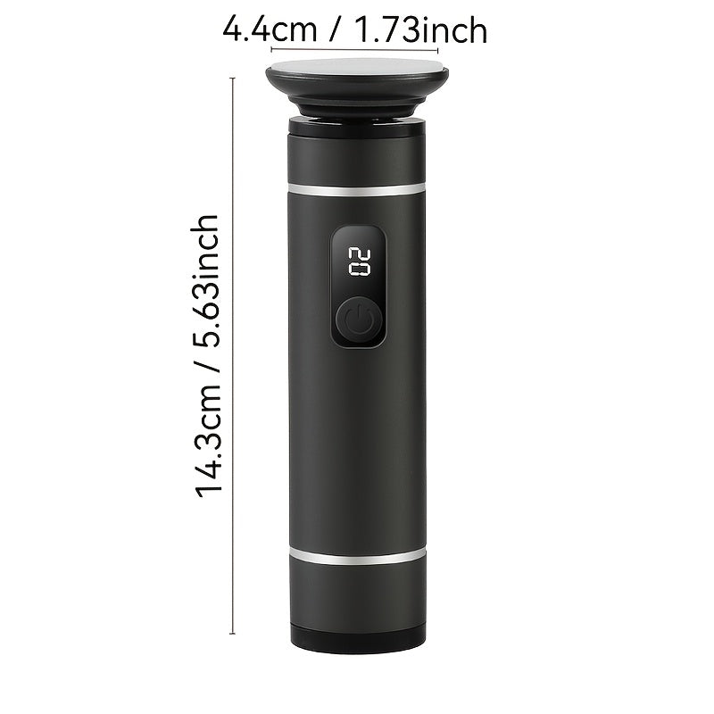 Elektr oyoq qattiq teri olib tashlovchi, almashtiriladigan soch olib tashlash boshiga va sozlanadigan tezlik nazoratiga ega, qulay foydalanish uchun USB orqali zaryadlanadi.