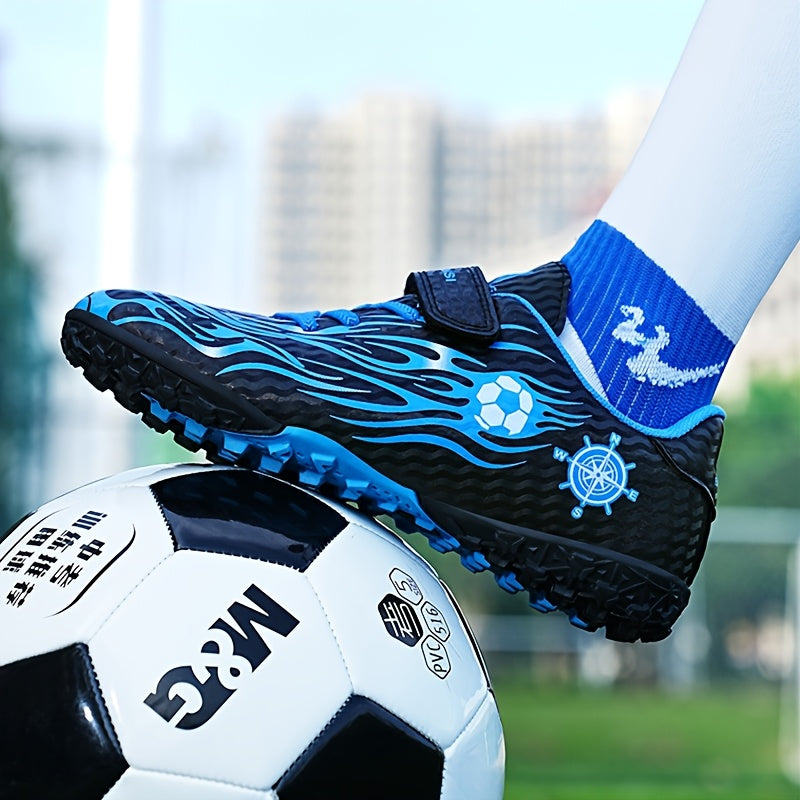 Boys' Breathable Non-Slip Soccer Shoes Blue White Geometric All-Season