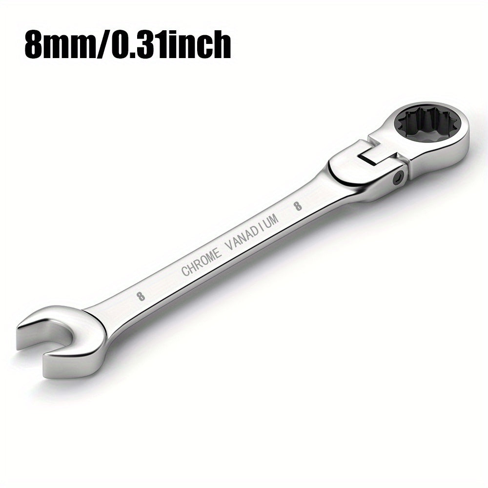 Llave de carraca de cabeza flexible universal de 8-19 mm, herramienta de doble propósito