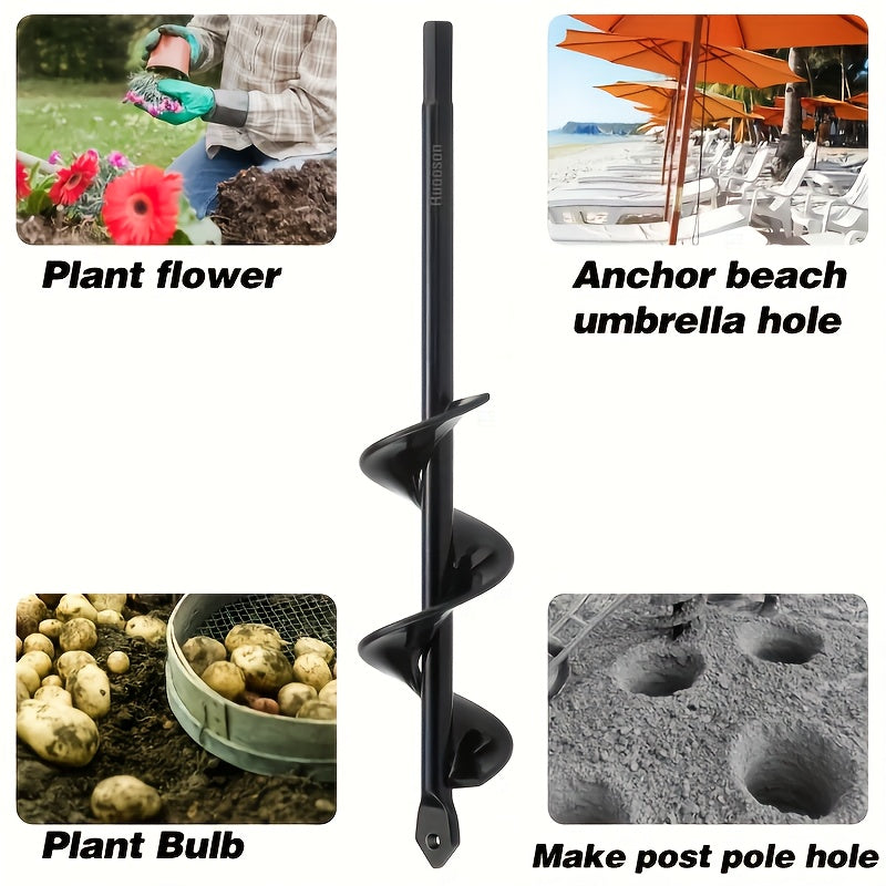 Heavy-Duty Garden Auger Drill Bit Spiral Planting for Bulbs and Bedding Plants