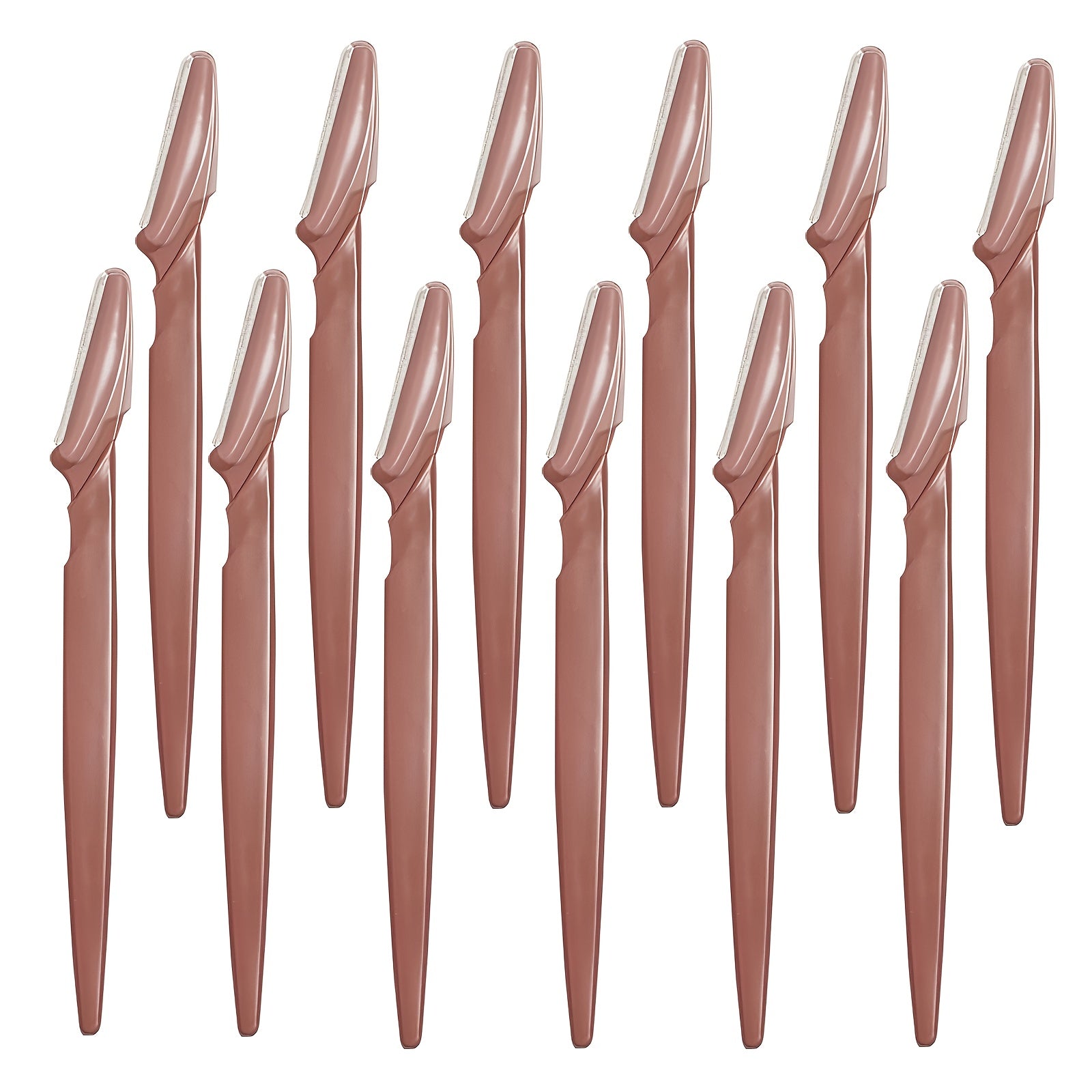 Razor de precisión para cejas de acero inoxidable unisex, 12 piezas con estuche protector