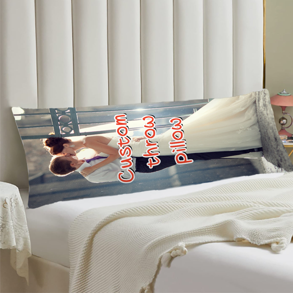 Maxsus suratli tanasi uchun yostiq qopqog'i 50.8x137.16 sm Ikki tomonlama bosma yumshoq sovg'a