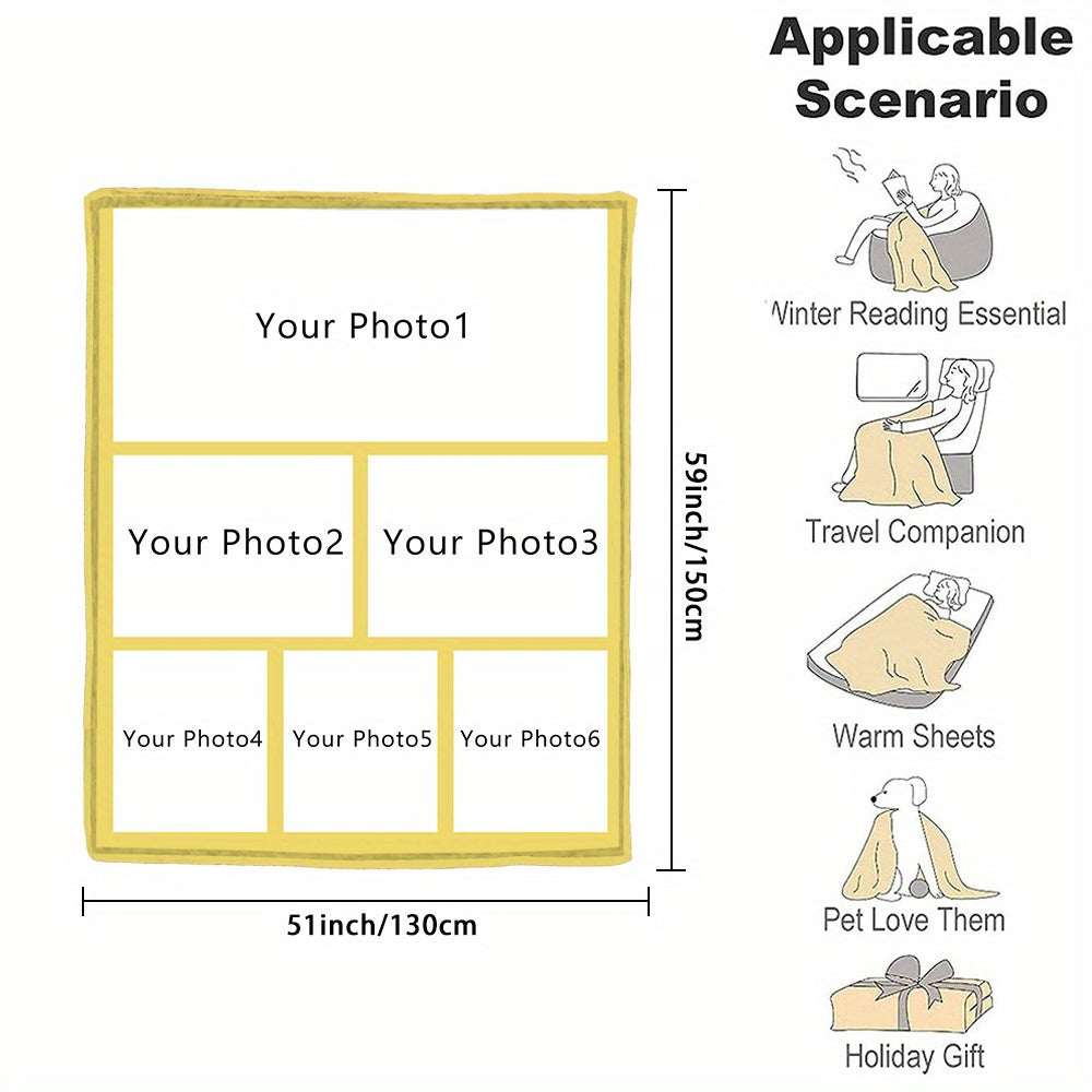 Custom Photo Blanket Soft Flannel Throw Personalized Gift for Home and Travel