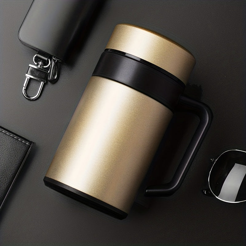 Insulated Travel Mug 400ml Stainless Steel Vacuum Coffee Cup with Handle