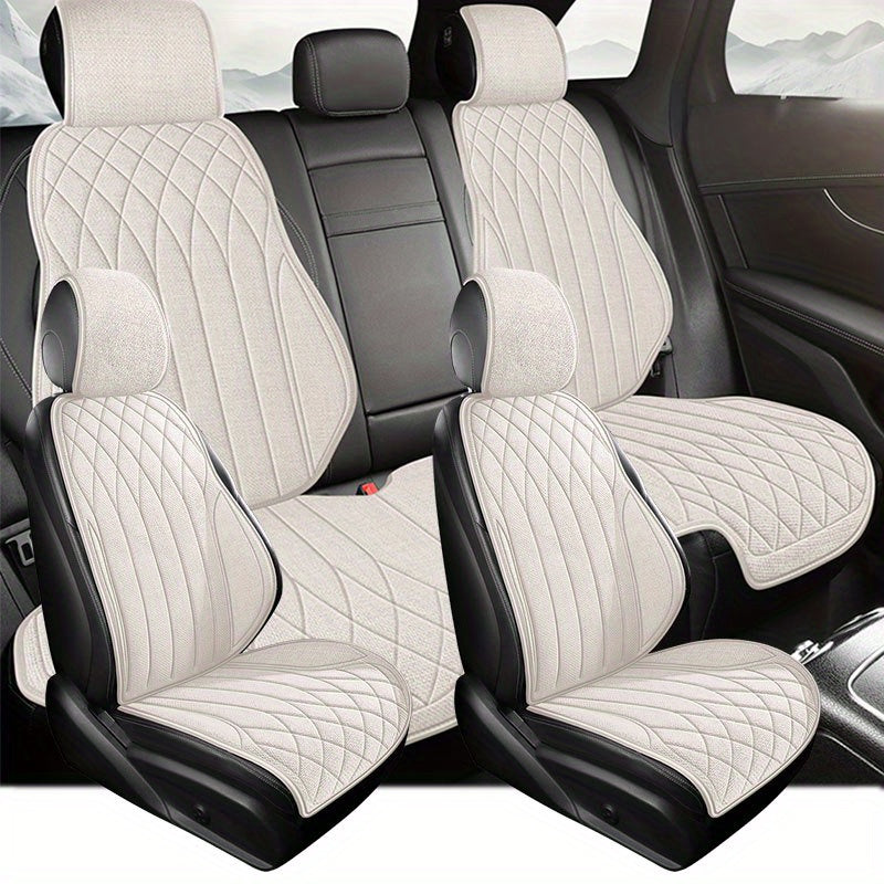 Универс cover для автомобильных сидений в стиле лен, с вентиляцией, без запаха, износостойкий для всех сезонов