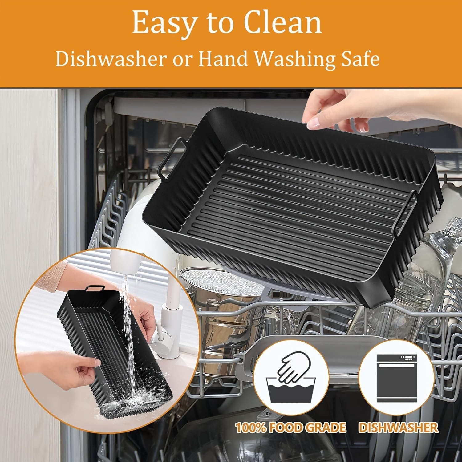 Silicone Air Fryer Liner for 10.4L Large Capacity Ninja AF500UK Accessory Insert