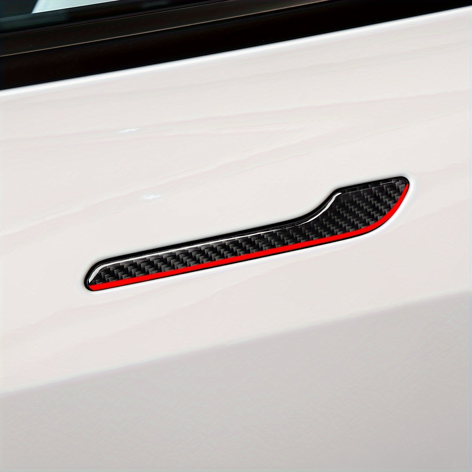 Carbon Fiber Exterior Door Handle Sticker for Tesla Model 3 and Y
