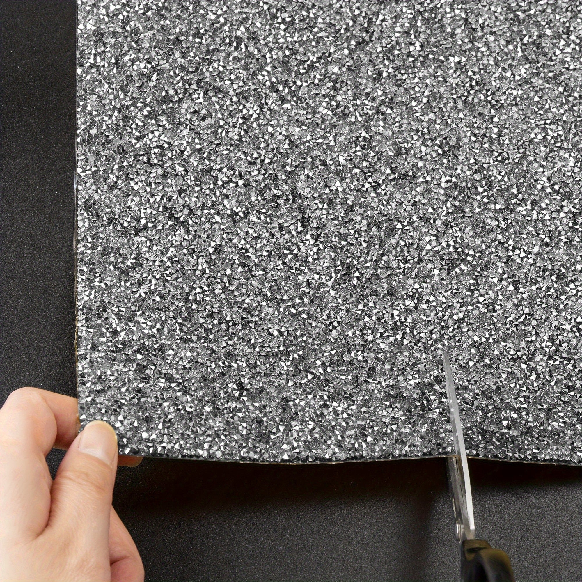 O'z-o'zidan yopishqoq rezina olmos dekali varaq, DIY hunarmandchilik uchun kristall bilan bezatilgan stiker - Bir martalik 9.4x15.8 dyuym