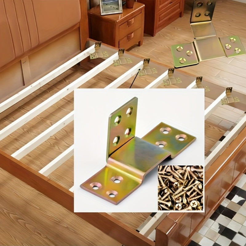 Kit de hardware para estructura de cama de metal con ganchos y tornillos de alta resistencia, acabado dorado