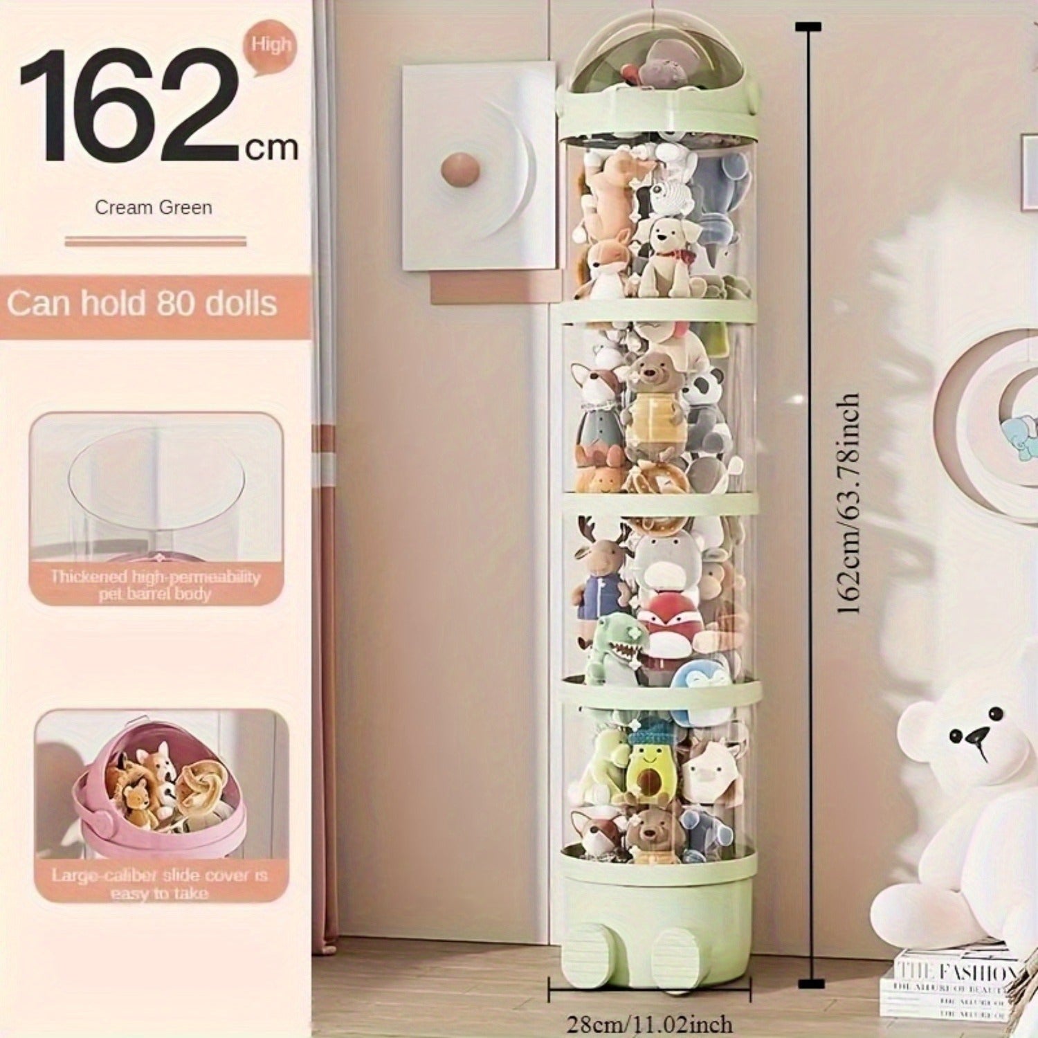 Acrylic Doll Storage Organizer with Multi-Layer Transparent Display Stand for Plush Toys