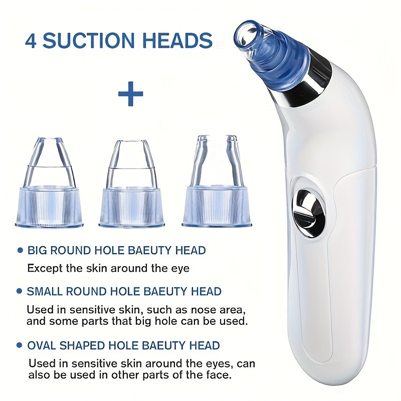 Electric Blackhead Remover with Four Suction Heads for Pore Cleansing