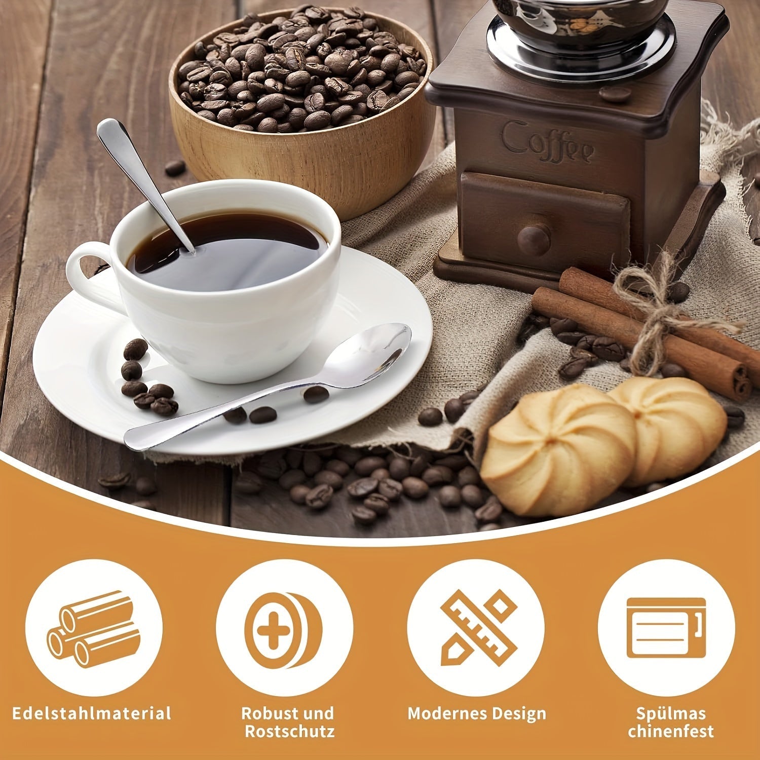 Set of 4/12 Stainless Steel Mini Coffee Spoons 4.8 Inches Dishwasher Safe