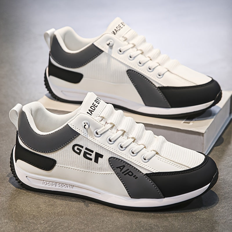 Men's Low-Top Fabric Sneakers with Slip-Resistant Sole for Casual and Running Activities