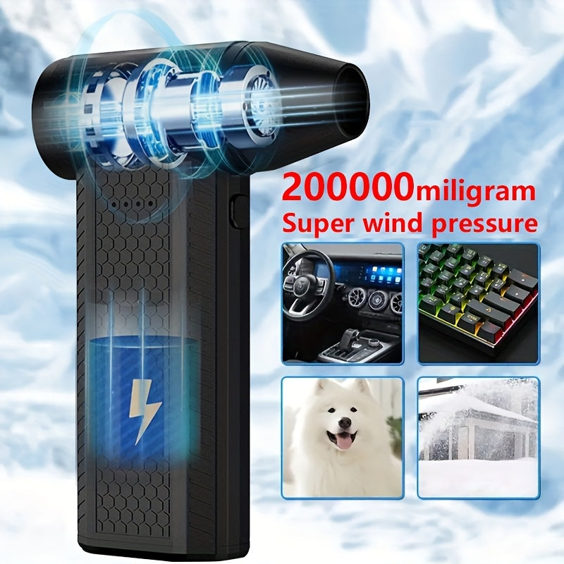 Portable Rechargeable Electric Fan with High-Speed Jet Air Blaster 8000mAh Battery for Camping and Outdoor Activities