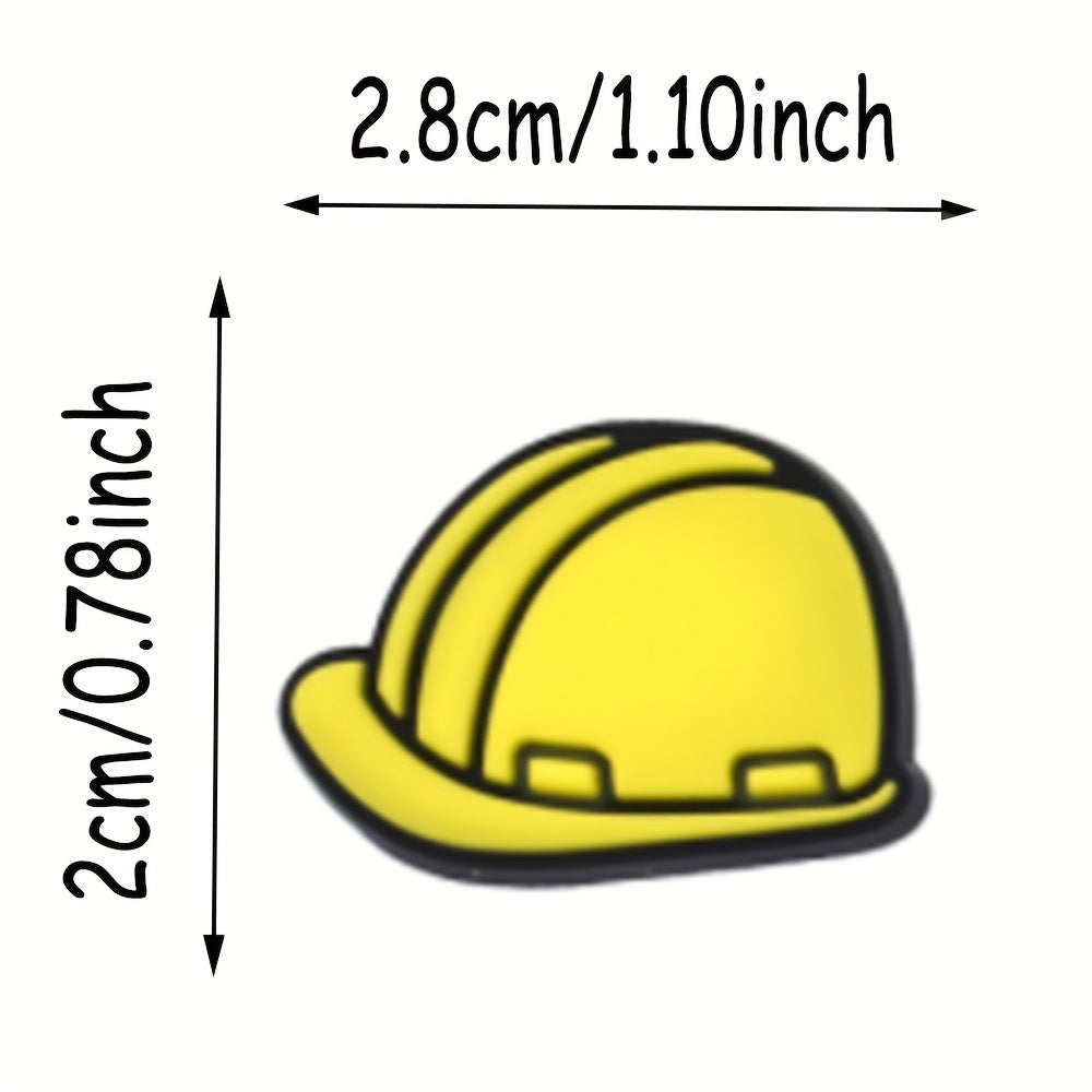 Unisex Plastic Crane Excavator Shoe Charms 15pcs DIY Garden Sandal Accessories