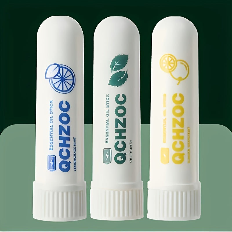 Set of 3 Aromatherapy Inhalers for Brain Refresh and Nasal Relief