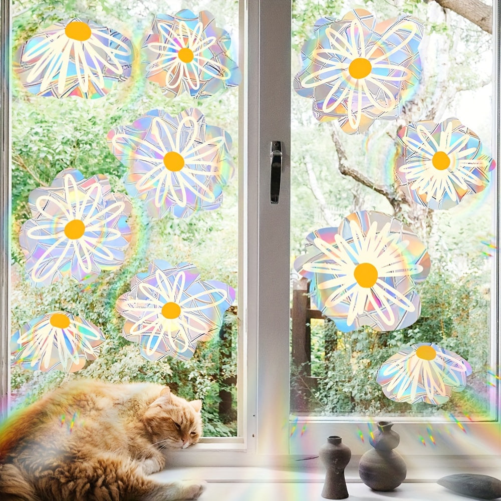 Rainbow Prism Window Decor Set of 10 Suncatcher Clings Reusable Vinyl Stickers