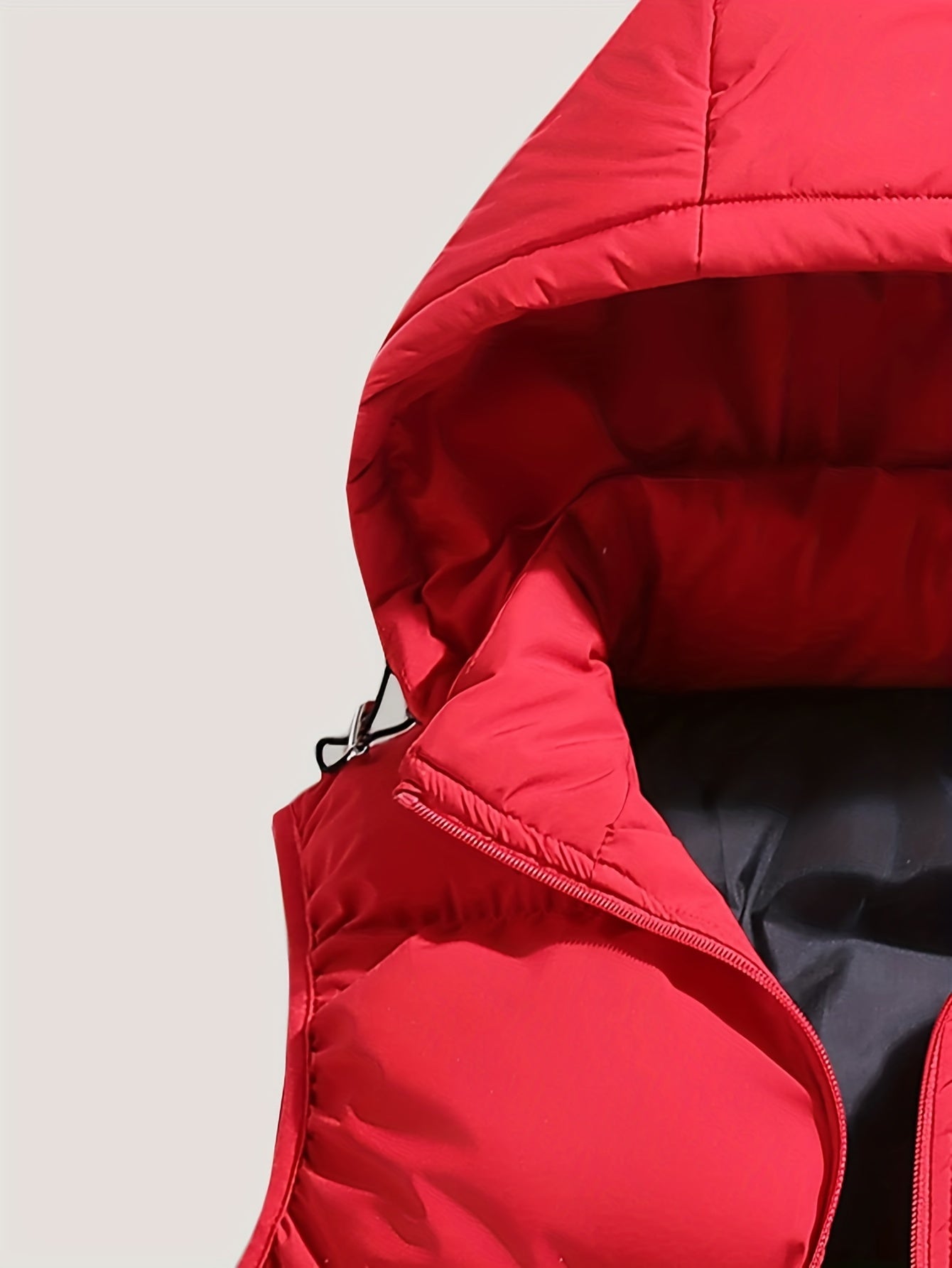 Erkaklar uchun oddiy rangdagi kapişonli jilet, fermuarlı, cho'ntaklar va tortish ipi bilan, kuz/qish uchun mukammal, katta o'lchamda.