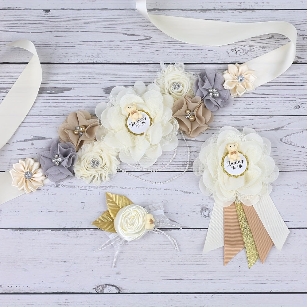 Потрясающий пояс для беременных для раскрытия пола и baby shower - белый/смешанный цвет, идеально подходит для фотосессий и особых мероприятий