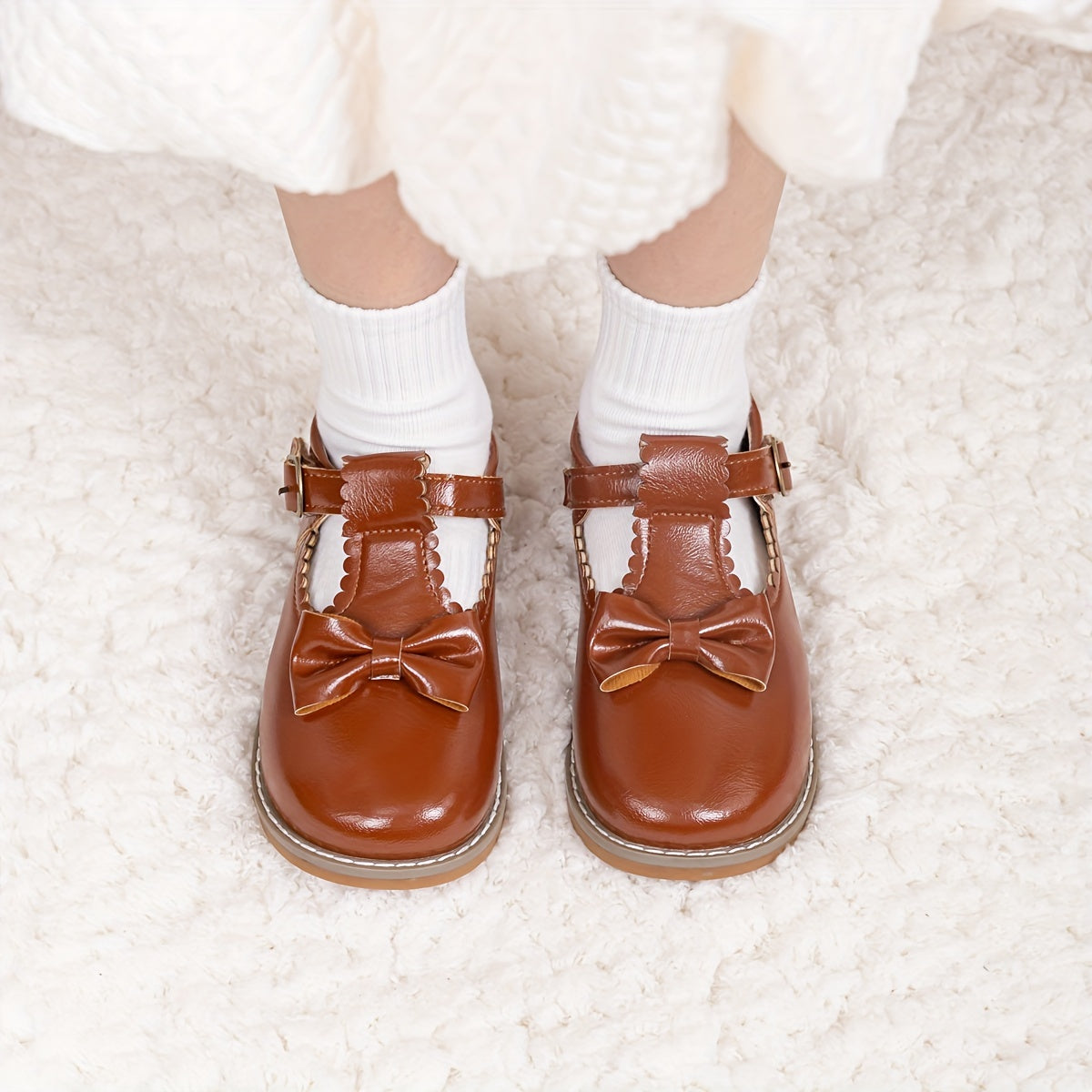 Девочки Туфли Мэри Джейн с бантом, верх из PU, подошва из TPR, для всех сезонов
