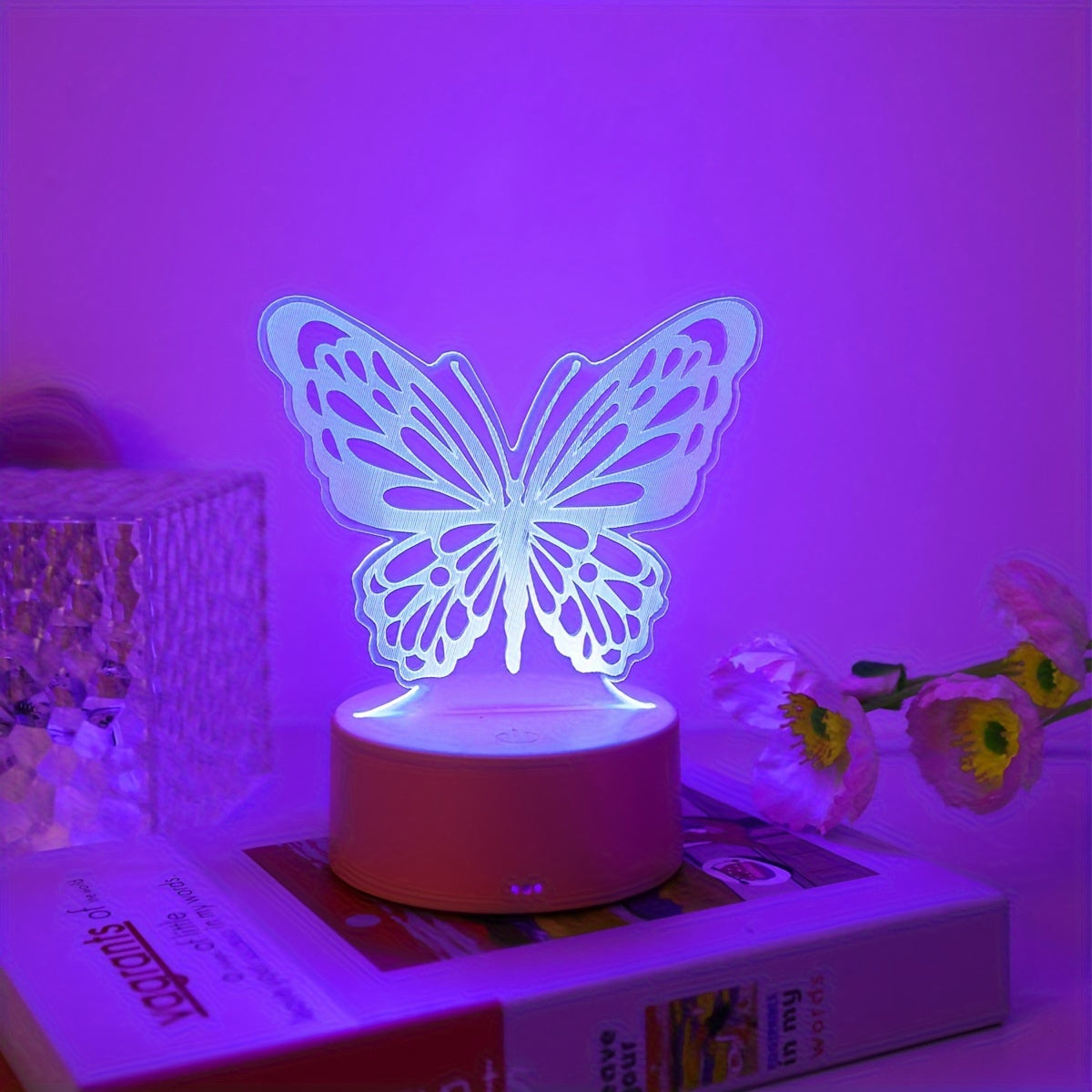 LED Night Light with 3D Butterfly Design for Bedroom Home Decor and Gifts