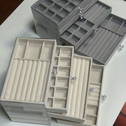 Органайзер для украшений из бархата с боковыми дверцами, 5 уровней, современный дизайн для серег, часов, аксессуаров