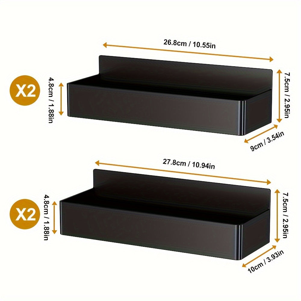 4PCS Large Capacity Magnetic Spice Holders Wall Mount Storage Rack Kitchen Organizer