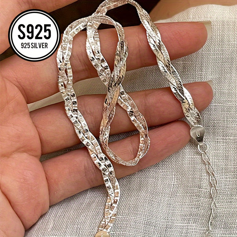 Interwoven Snake Bone Necklace Multi-Layer Allergy-Friendly Gift for Valentine's Day