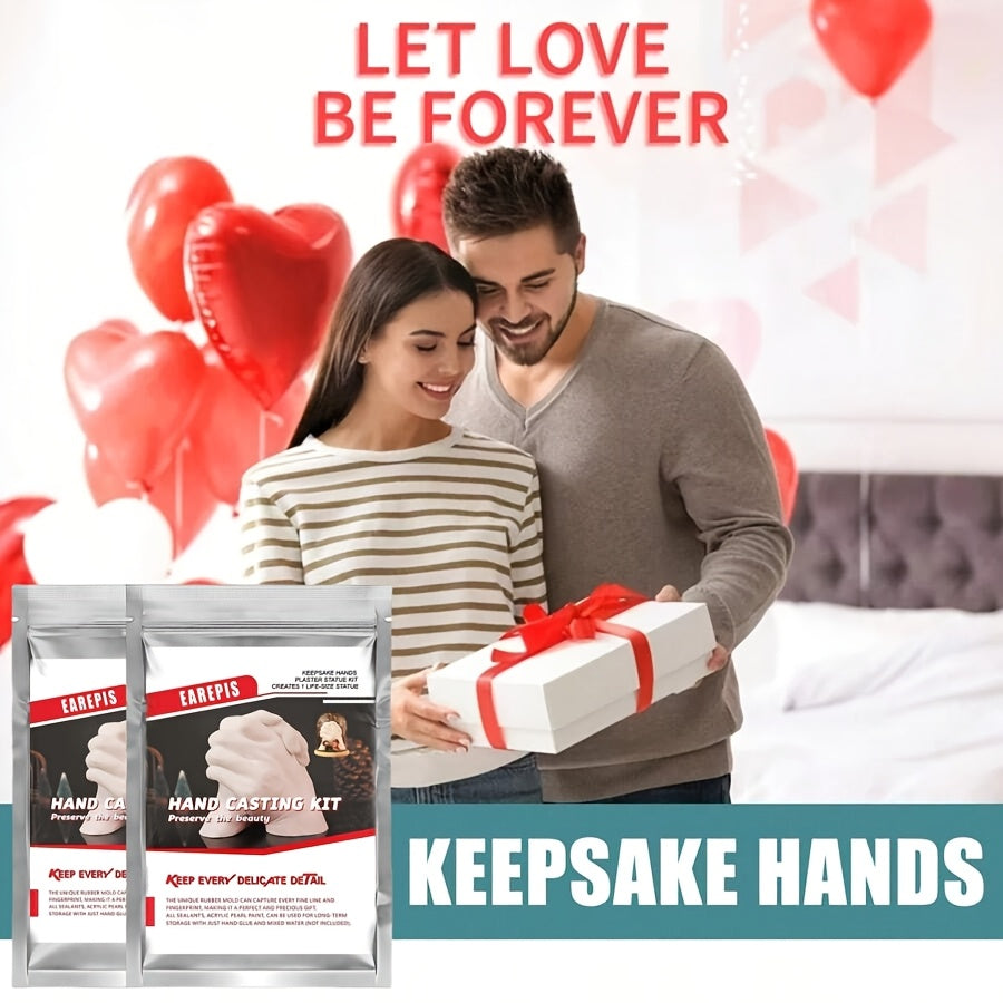 3D Hand Casting Kit for Couples White Plastic Clay Modeling Gift for Valentine's Day and Mother's Day