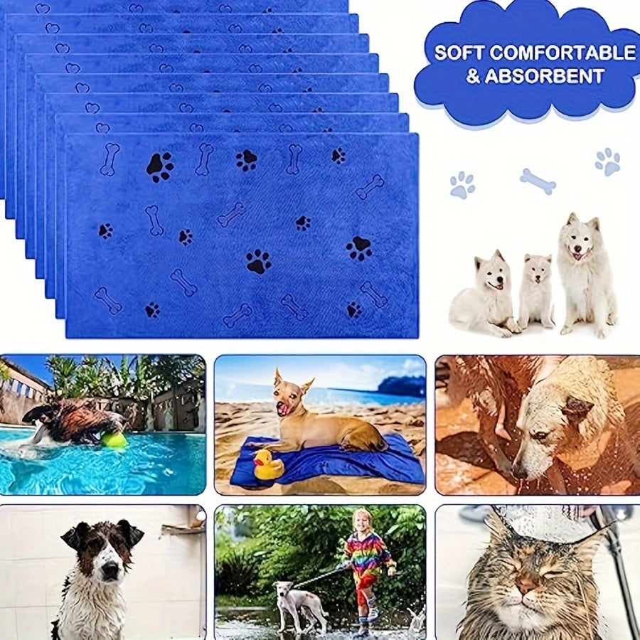Pet Dog and Cat Bath Towel Soft Absorbent Quick-Drying Polyester