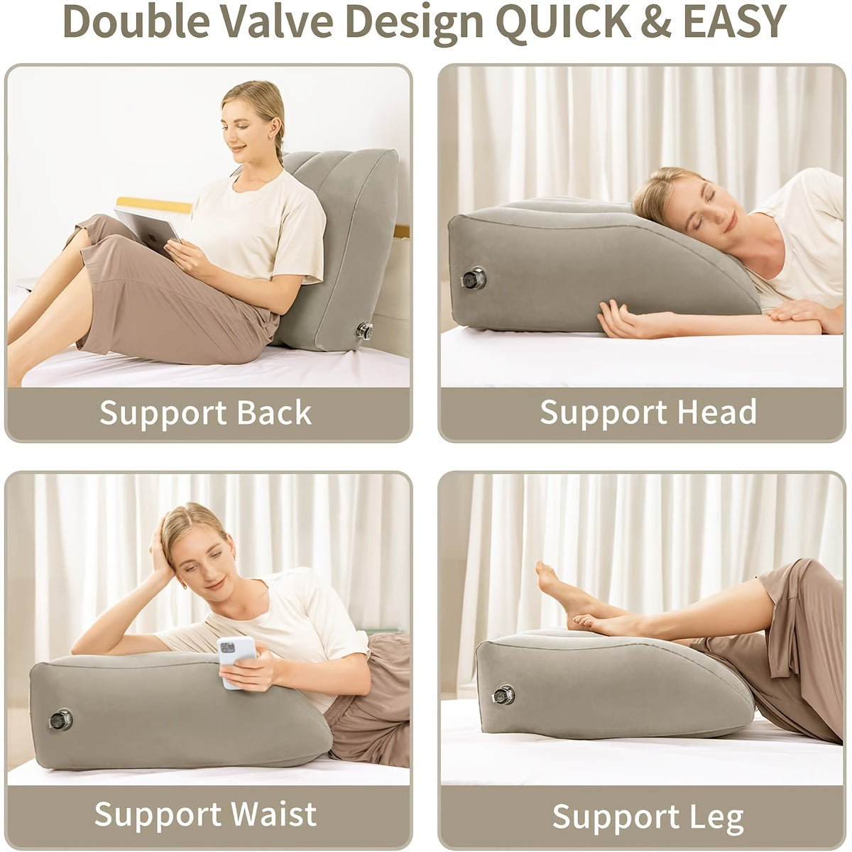 Надувная подушка для отдыха ног для поднятия ног, облегчения боли в спине, бедрах и коленях - идеально подходит для сна, чтения и расслабления - 1 шт. подушка для поднятия ног.