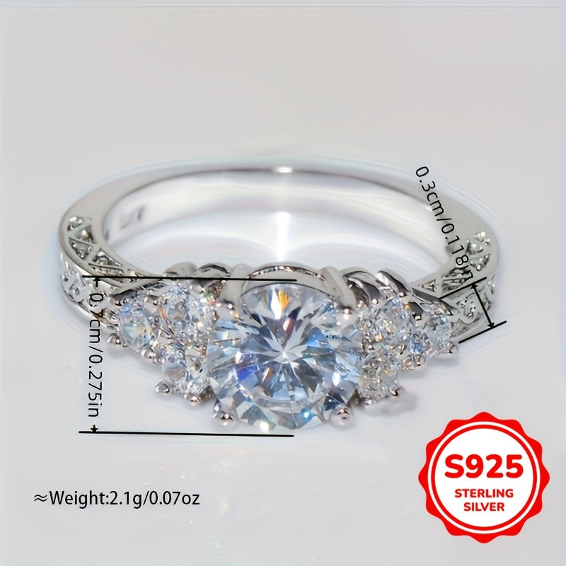 Sterling Silver Halo Ring with Cubic Zirconia for Engagement and Gifts