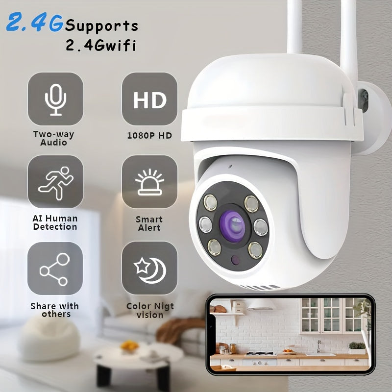 Wireless Security Camera 2.4G 1080P HD Waterproof Indoor Motion Detection Two-Way Audio