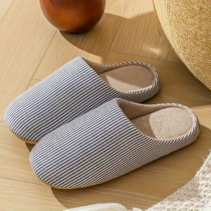 Unisex Breathable Fabric Home Slippers Non-Slip Odor-Resistant Indoor Shoes