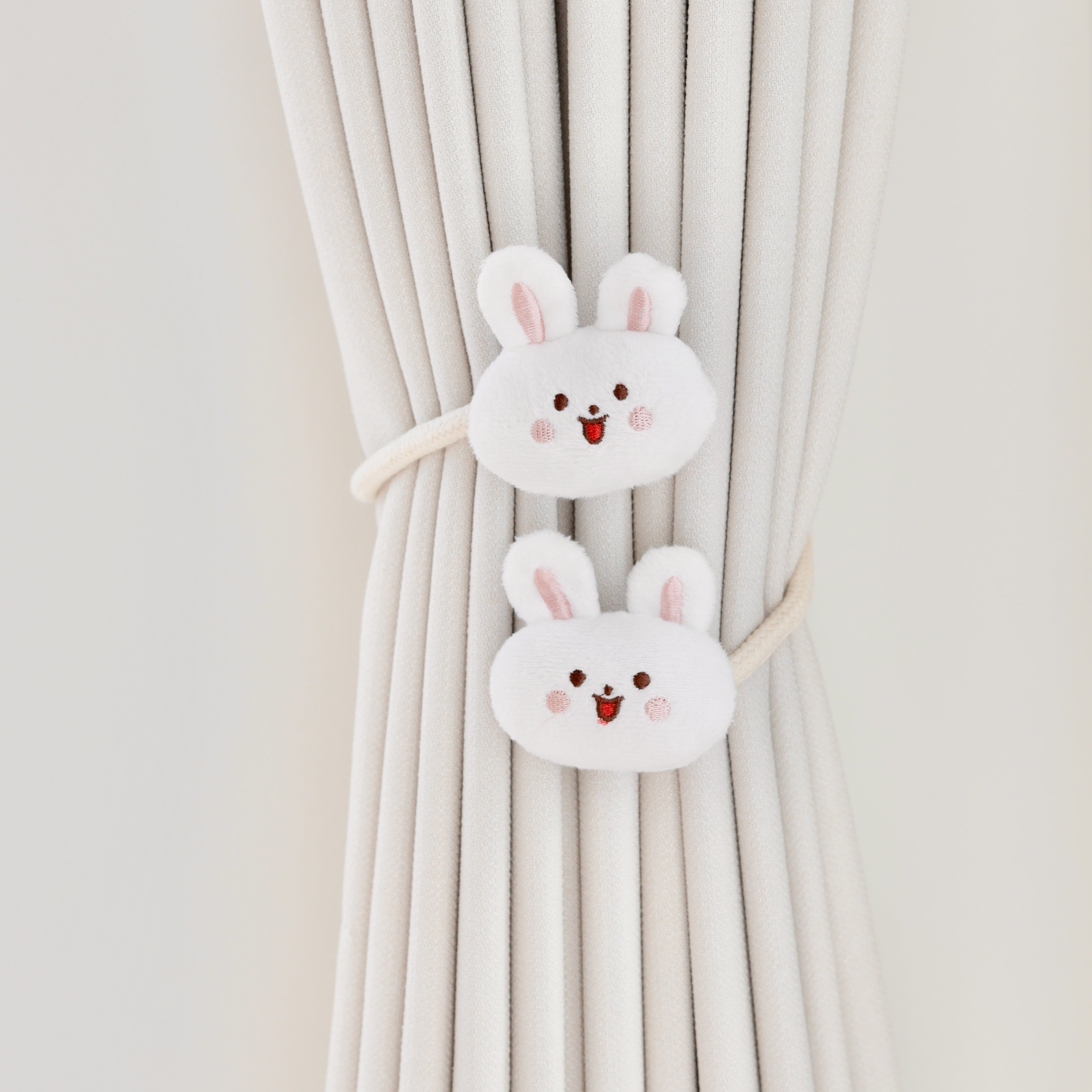 Children's Cartoon Curtain Tiebacks with Little Bear and Rabbit Design