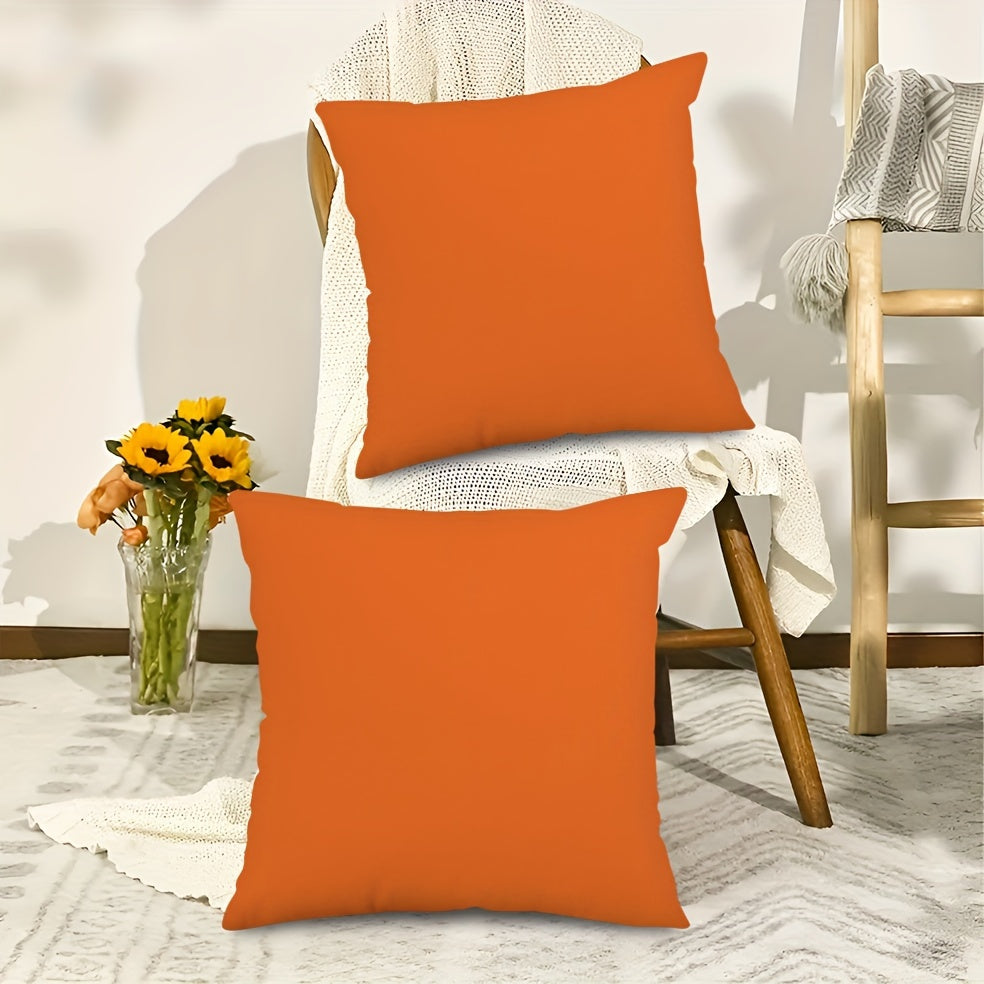 Orange Throw Pillow Cover Zippered Polyester Square Cushion Case for Couch Bedroom Patio 18x18