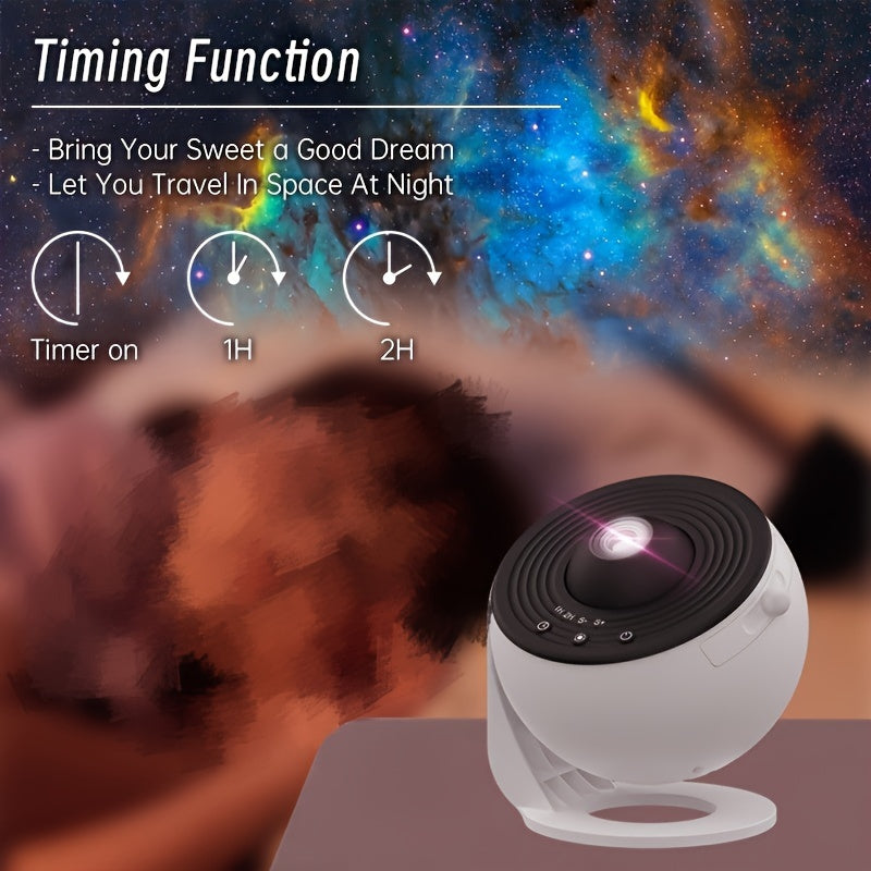 13-in-1 Galaxy Star Projector Night Light with 360° Rotation and Adjustable Lighting for Bedroom and Living Room