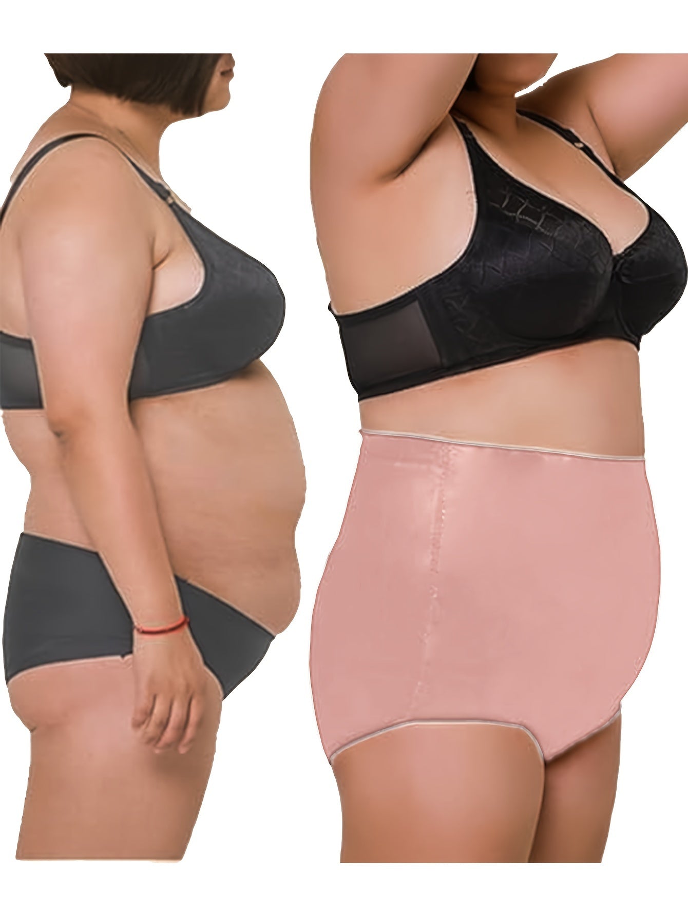 Спортивное женское нижнее белье большого размера с дышащей тканью и высокой талией, черное