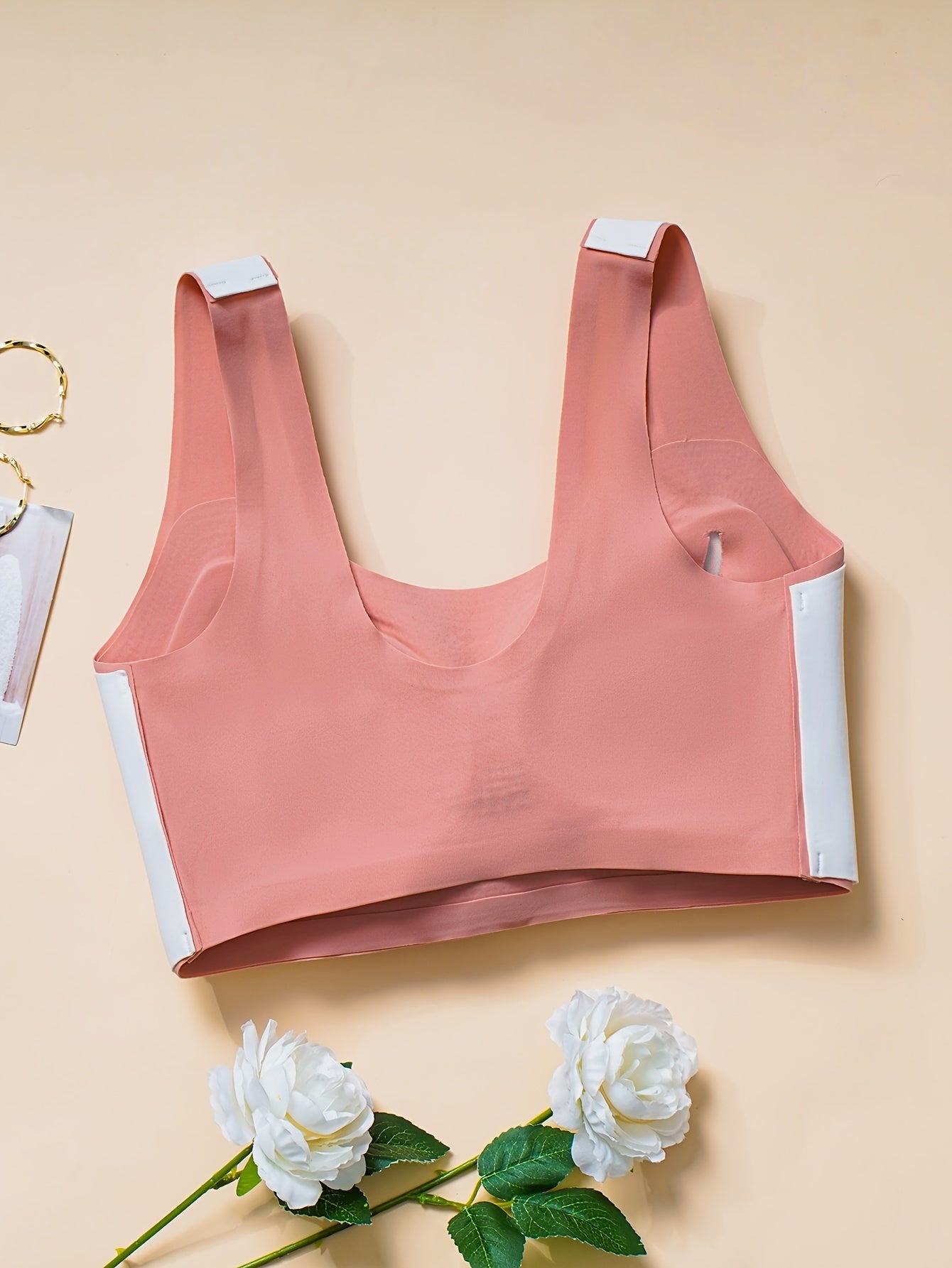 Nylon Blend Push Up Bra with Removable Padding and Alphabet Pattern for Comfort