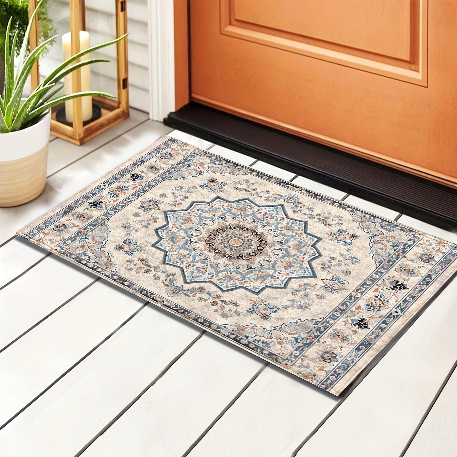 Alfombra de microfibra bohemia antideslizante para cocina, baño y ducha, secado rápido