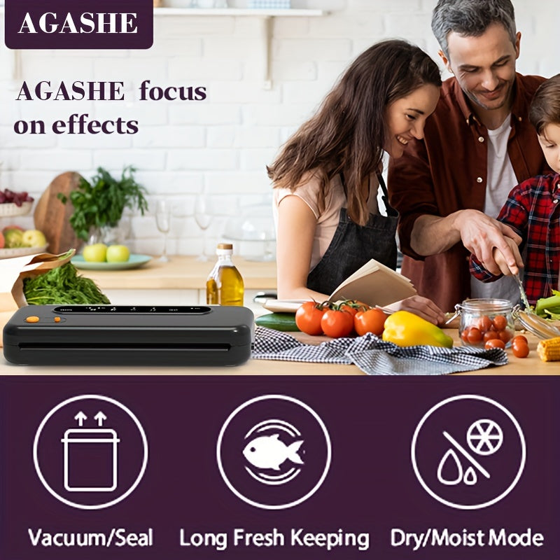 32cm yopish uzunligi, uzoq kesuvchi, tashqi chiqarish quvuri va 10 ta vakuum paket bilan Vacuum Sealer Machine. Go'sht, sabzavot va meva yangiligi saqlash uchun ideal. Oson bo'lishi bilan